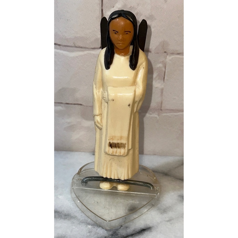 Vintage Native American Woman Figurine Papoose Heart Spring Base Dashboard Decor